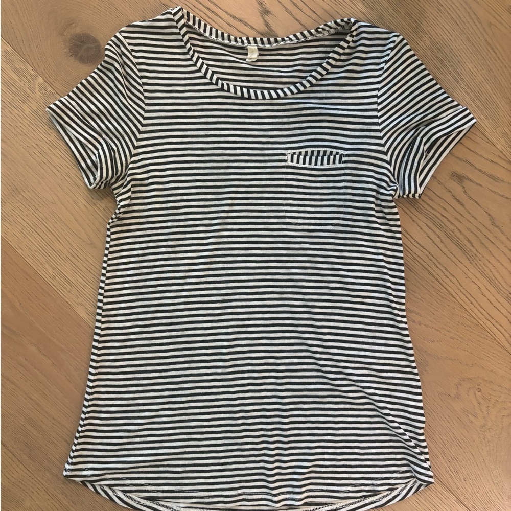 Pinkblush Black and White Striped Top